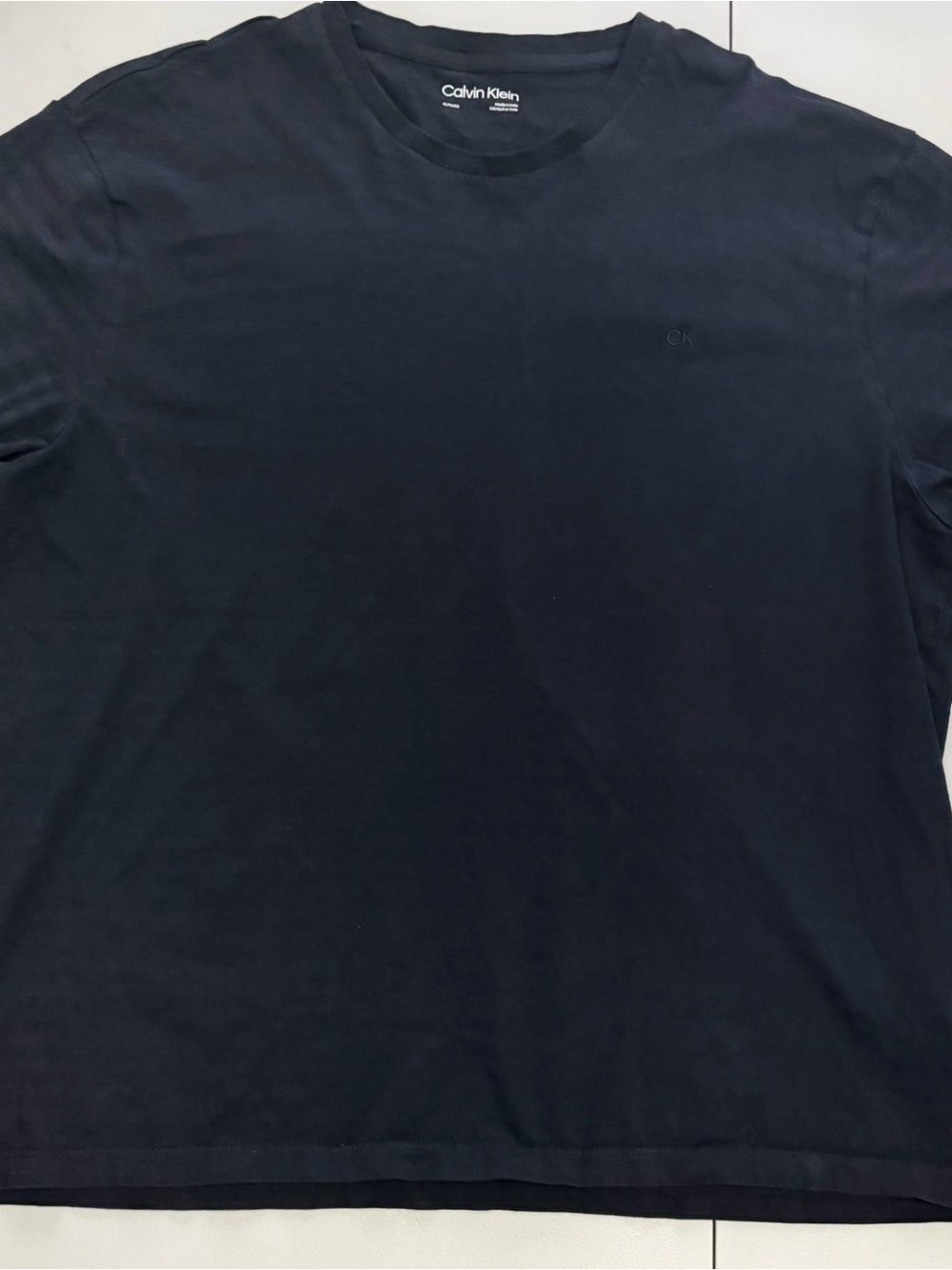 Calvin Klein Men's Dark Navy Long Sleeve Crew Tee